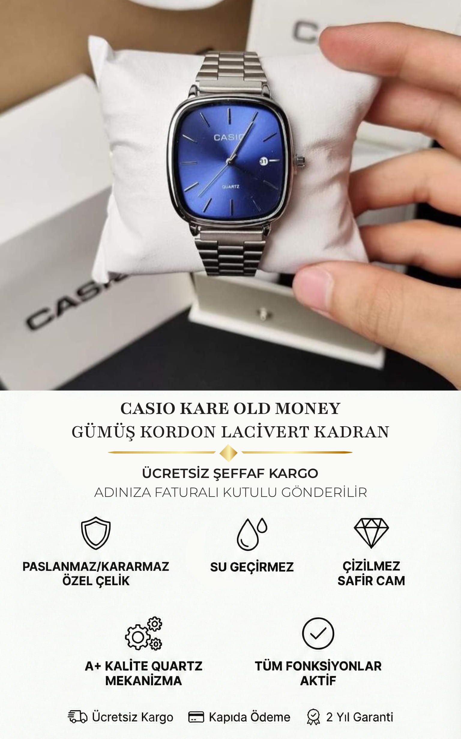 Casio Old Money Kare Lacivert